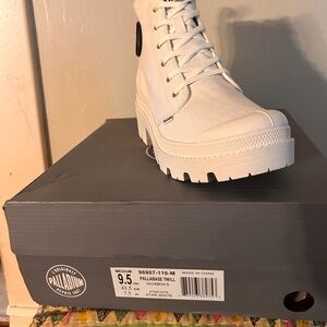 Palladium Women's Lace-Up White Boots